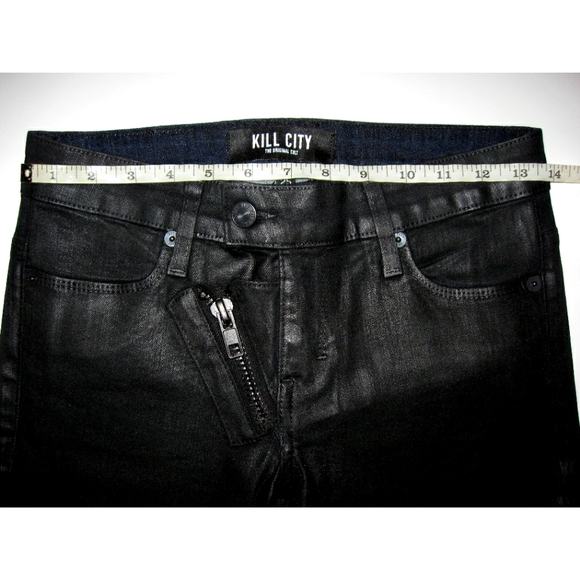 Kill City Lip Service Wax Coated Women Skinny Jeans Sz25 - Picture 5 of 12